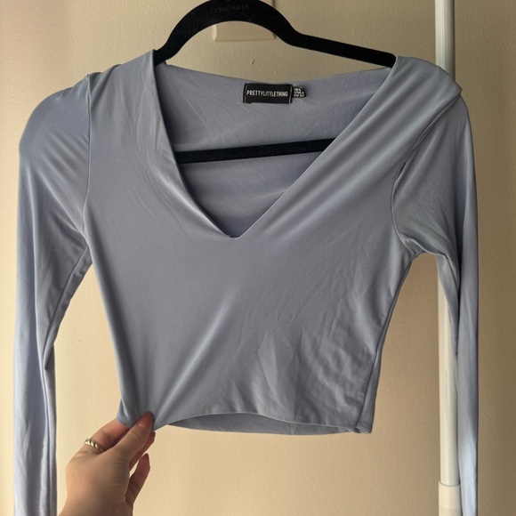 PrettyLittleThing Sky Blue Blouse - Picture 1 of 4